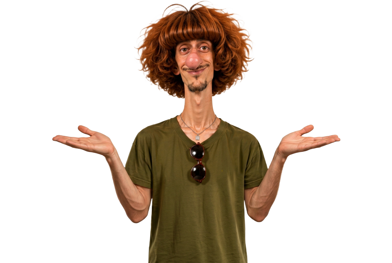 Personagem apresentando as etapas com as mãos abertas