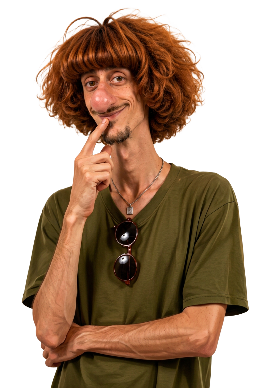 Personagem convidando para criar com IA
